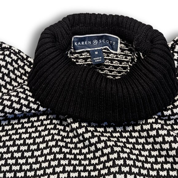 Karen Scott Turtle Neck Sweater M – Winter White Jersey Knit, New with Tags - Picture 3 of 3